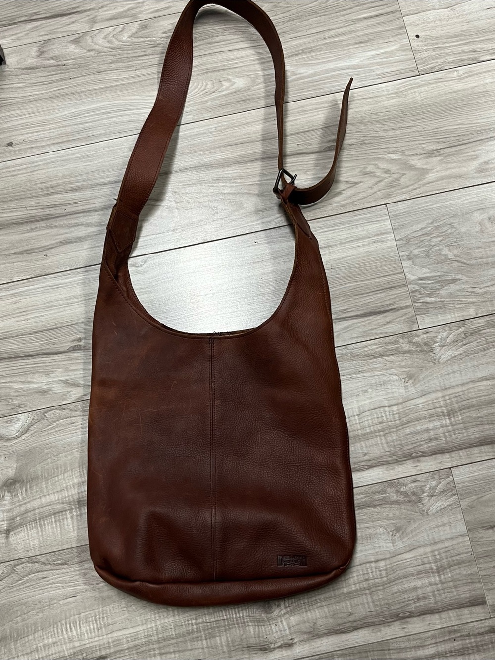 Duluth Trading Co Brown Leather Hobo Shoulder Bag